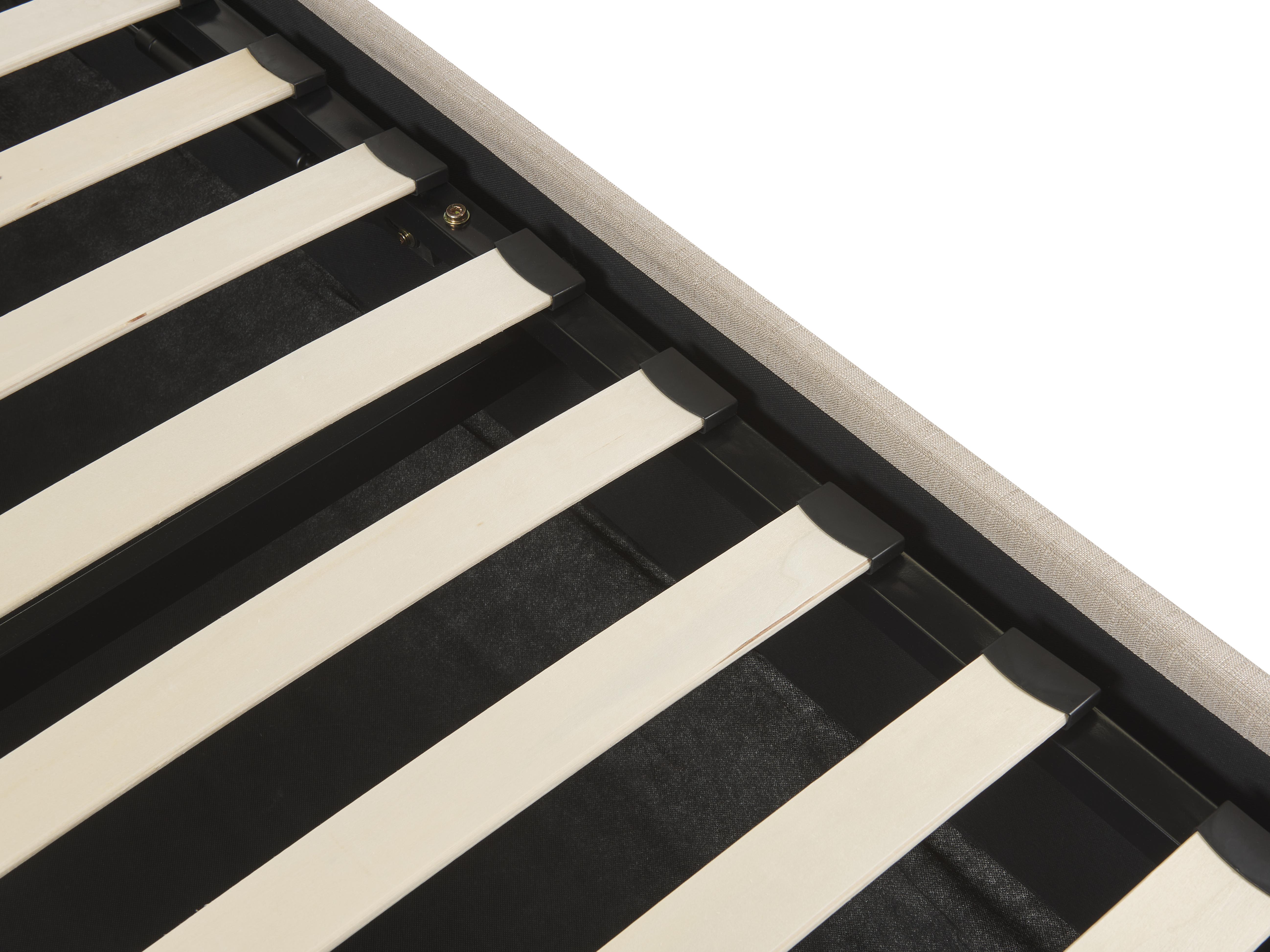 Opbergbed zonder hoofdbord Stof DINAN 160 x 200 cm Lichtbruin