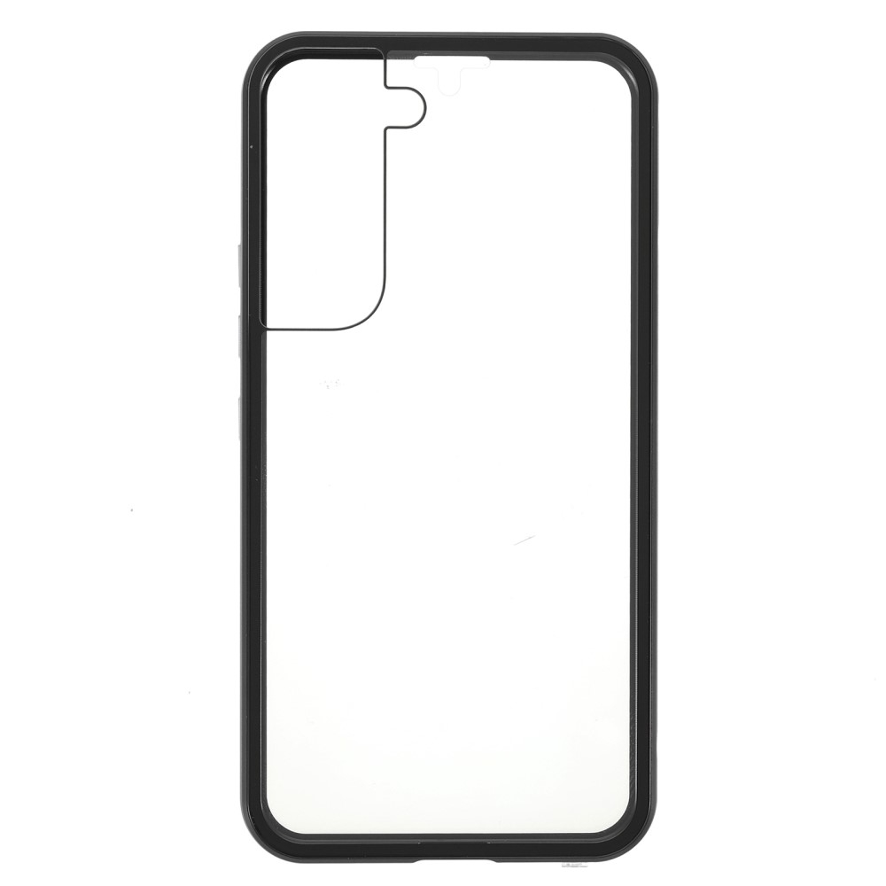 Samsung Galaxy S22 5G Magnetische Alu Schutzhülle mit Panzer Glas Backcover   Displayschutz (Magnet-Technologie) - Schwarz