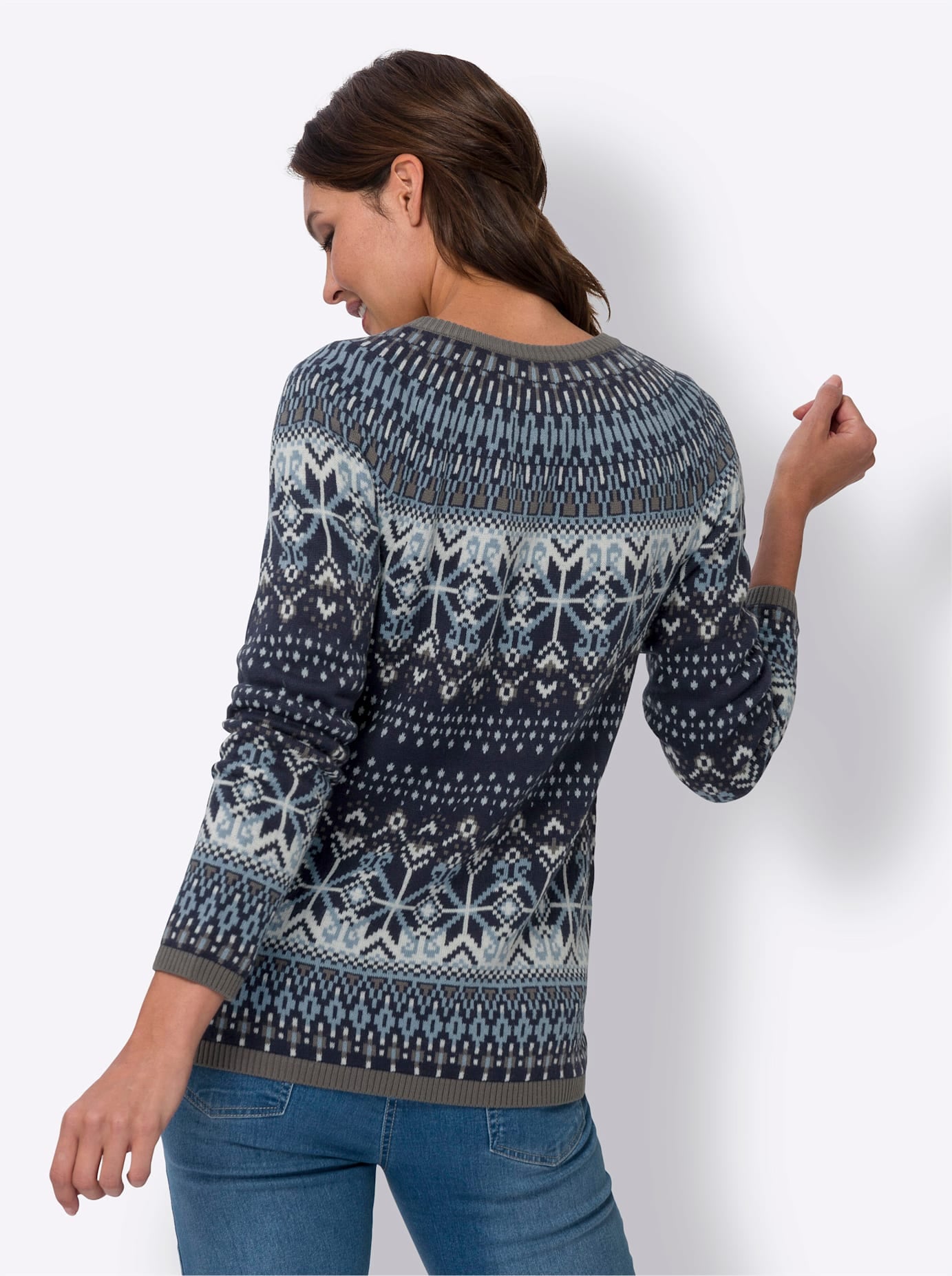 Classic Basics Jacquardstrickjacke