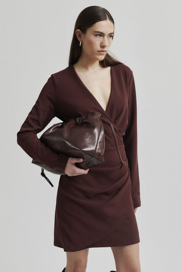 Second Female Lacque Leather Bag Bitter chocolate
