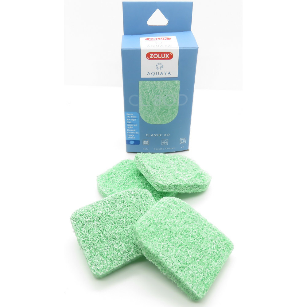 Filtre pour pompe classic 80, filtre co 80 d mousse phosphate x 4. Pour aqu