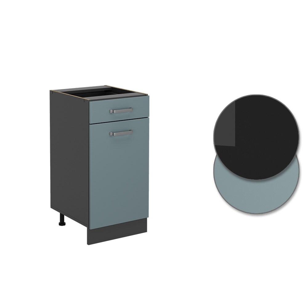 Vicco Schubunterschrank Küchenschrank R-Line Solid Anthrazit Blau Grau 40 cm modern