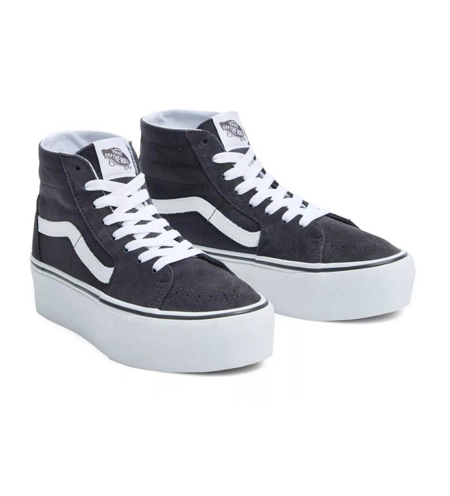 Tênis Vans de couro Ua Sk8-Hi Tapered Stackform preto