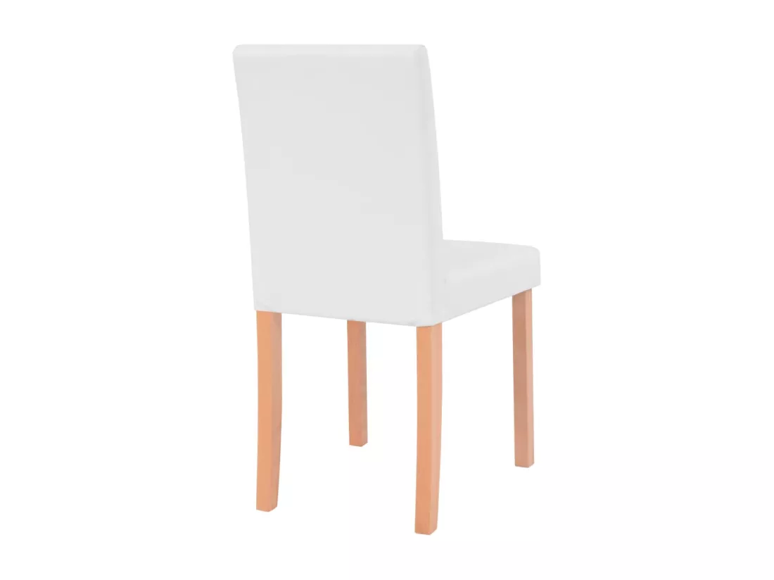 Table et chaises 7 pcs Cuir synthétique Chêne Couleur crème