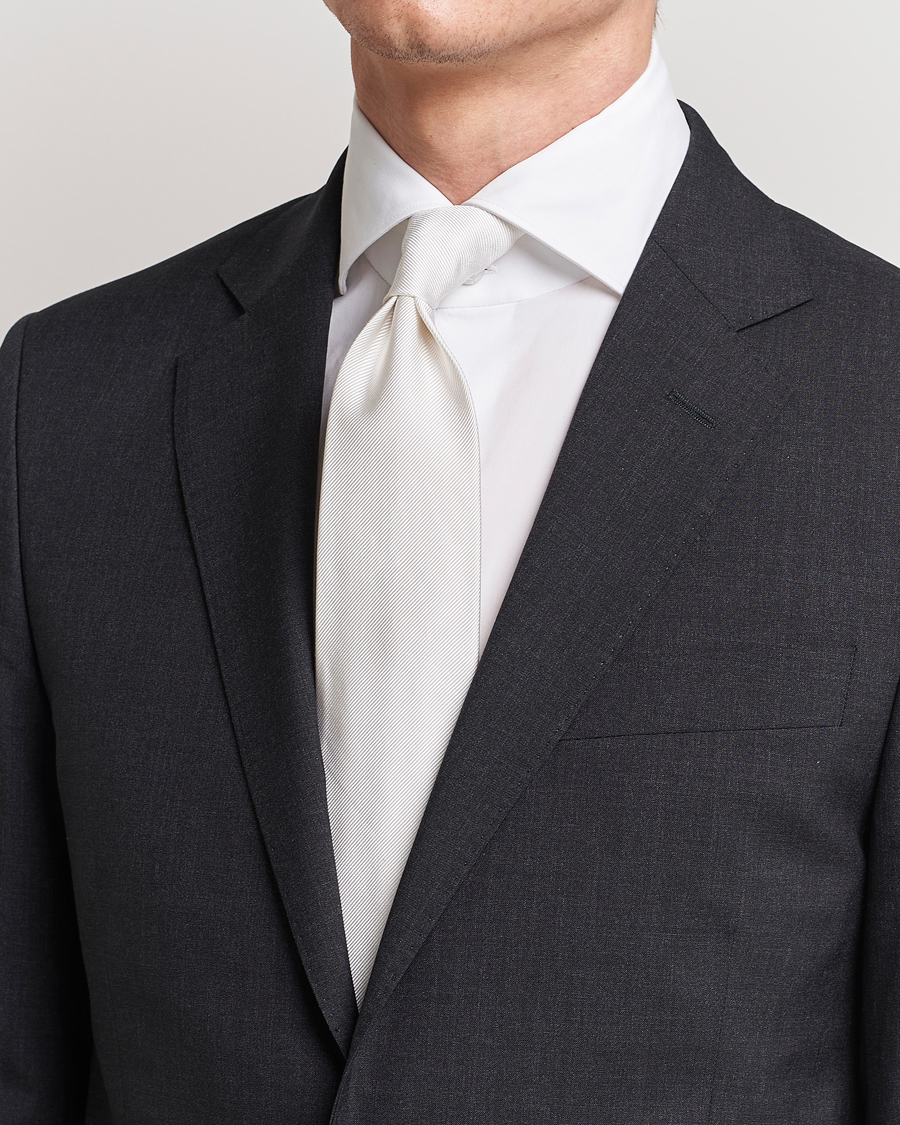 Amanda Christensen Plain Classic Tie 8 cm White