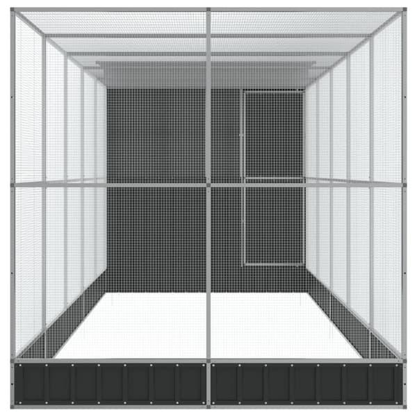 vidaXL Voliere med forlengelse sølv 623x203x216 cm stål