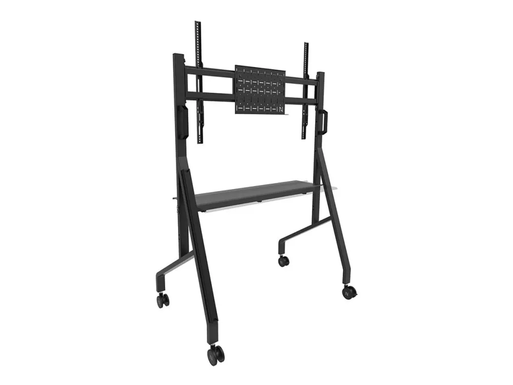 Neomounts FL50-525BL1 - Vogn med hjul - robust - for fladt panel - gulvstander - låsbar - stål - sort - skærmstørrelse: 55