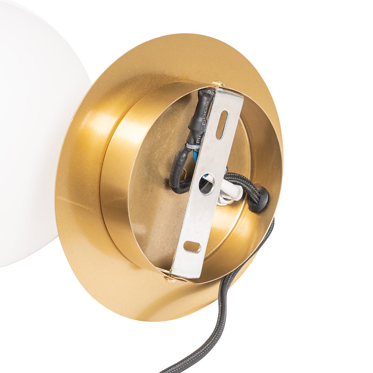 Art Deco wandlamp goud en opaal glas - Flore