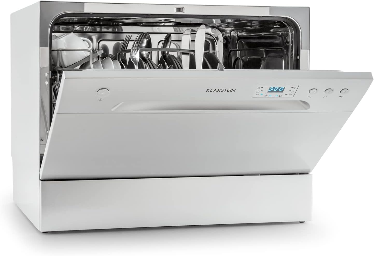 Klarstein Amazonia 6, Tischgeschirrspüler A+ 1380 W, 6 Maßgedecke, Silber grau
