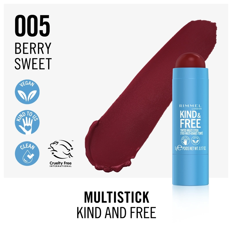 RIMMEL Kind & Free Multi Stick 5 gr. - 005 Berry Sweet