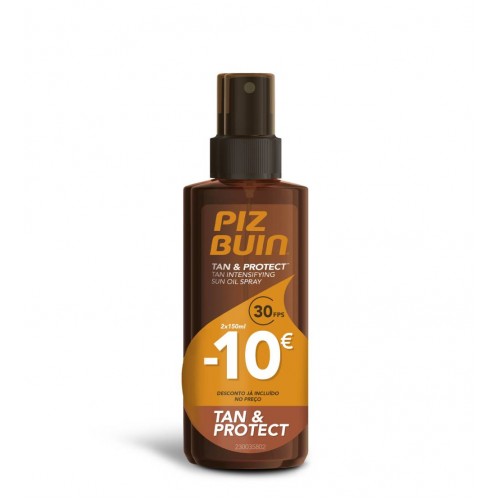 Piz Buin Tan & Protect Óleo Spray Acelerador de Bronzeado SPF30 2x150ml Preço Especial