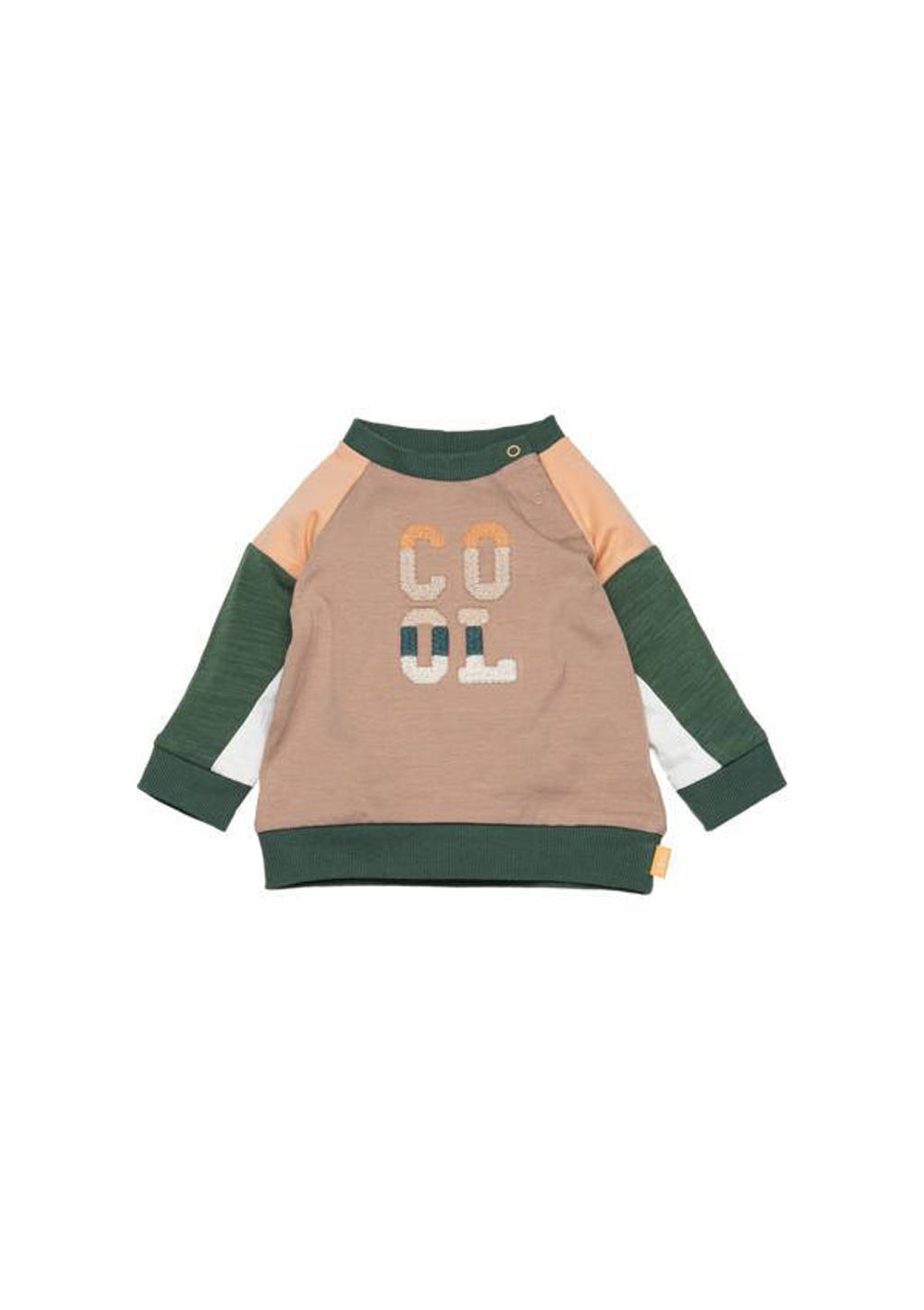 BESS baby sweater zand/groen