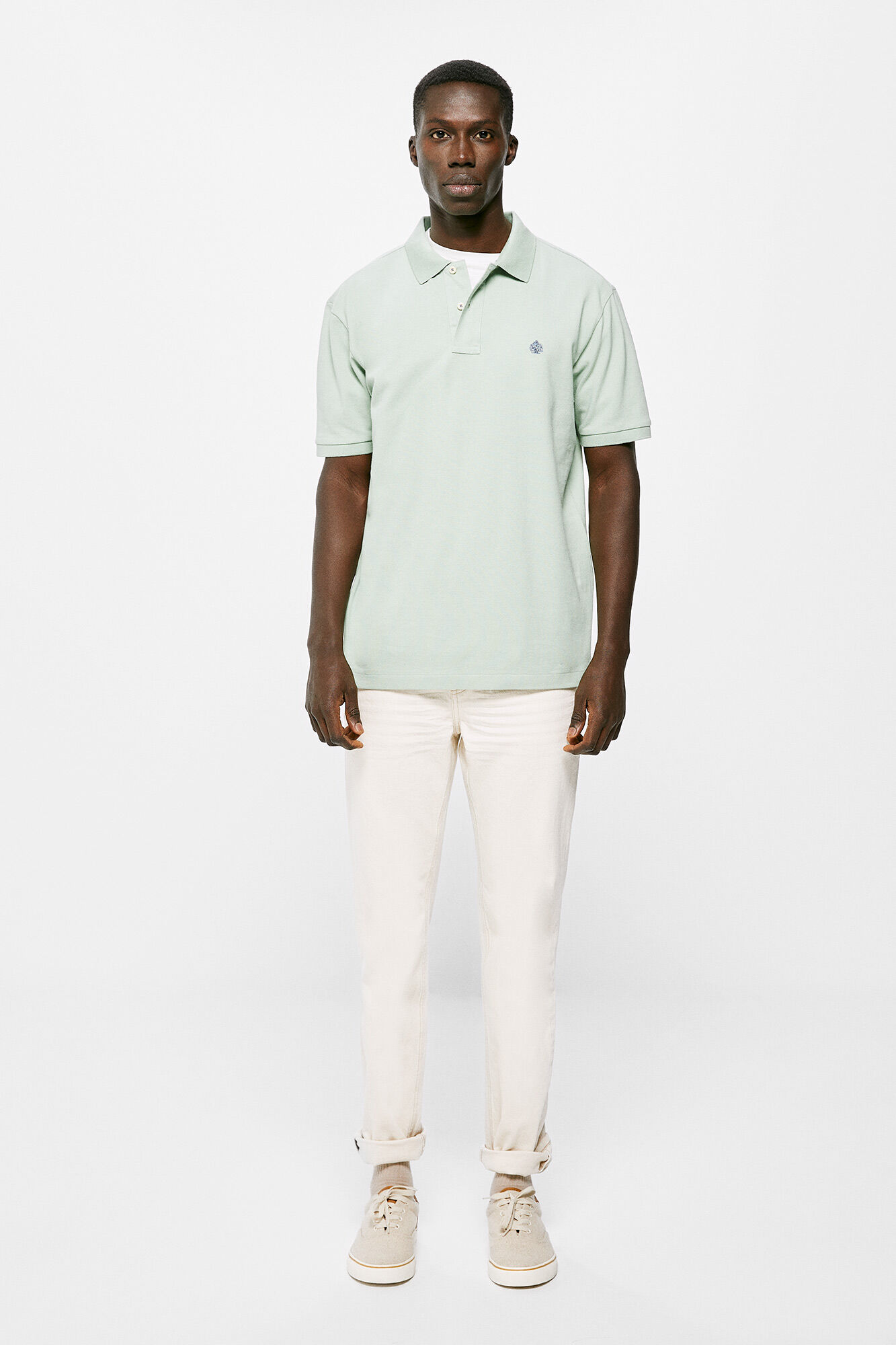 Camisa polo básica em piqué - verde
