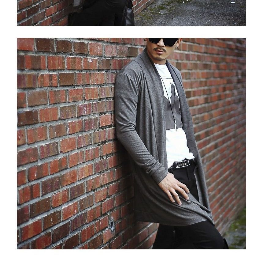 FORSETI - Effen lange cardigan met open voorkant