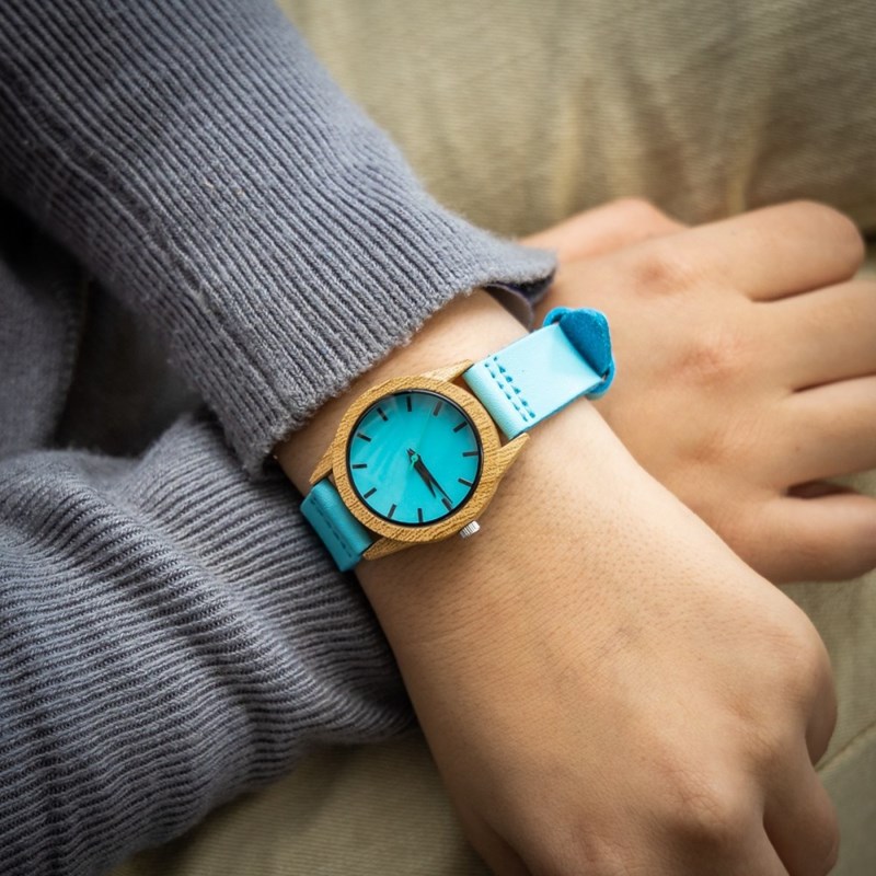 Montre Femme CHTIME bracelet Cuir Bleu