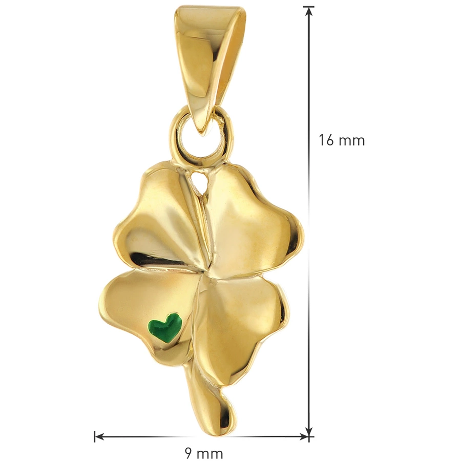trendor Kleeblatt-Anhänger Gold 333 mit vergoldeter Kette für Kinder gold