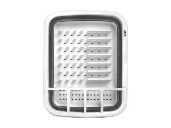 Égouttoir Vaisselle Pliable Rayen - PVC Libre de BPA - Gris/Blanc - 2301.01