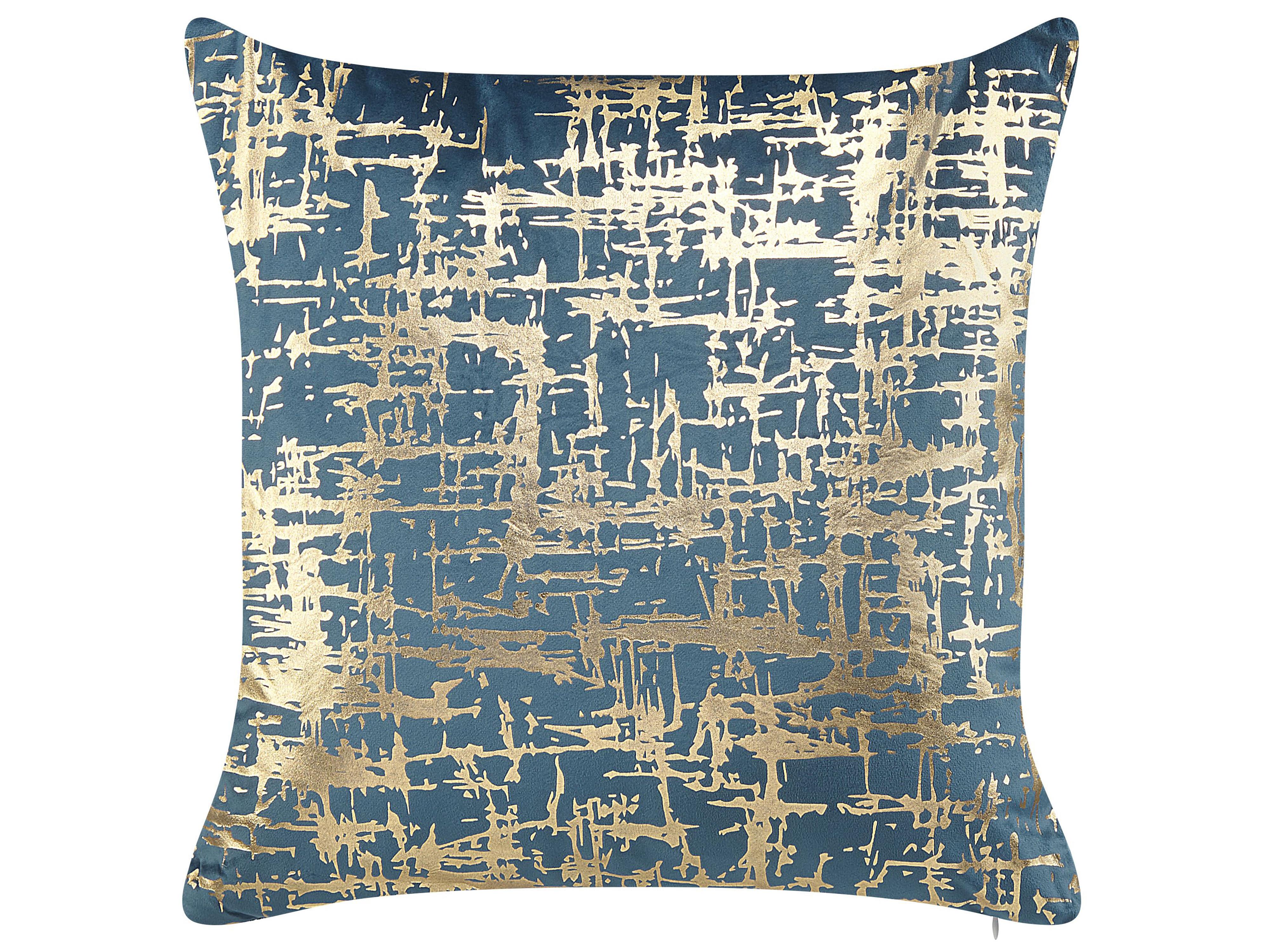 Set van 2 sierkussens GARDENIA Fluweel 45 x 45 cm Blauw abstract patroon