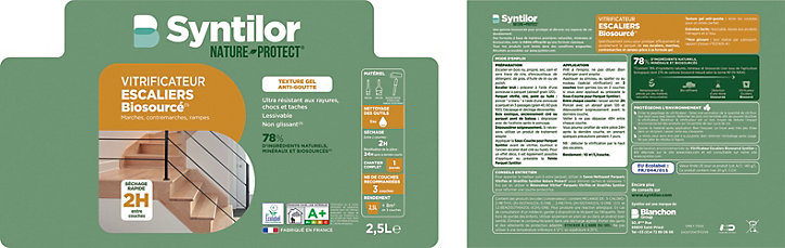 Vitrificateur escaliers Biosourcé Nature Protect Syntilor incolore satiné 2,5L