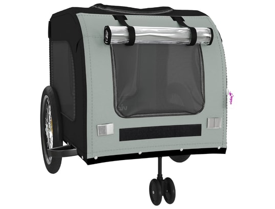VIDAXL - Remorque de vélo pour animaux de compagnie noir et gris