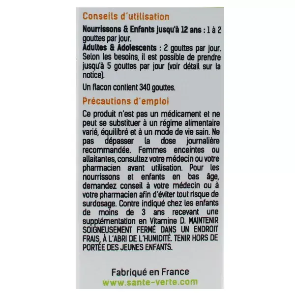 Santé Verte Vitamina D3 400IU 15ml