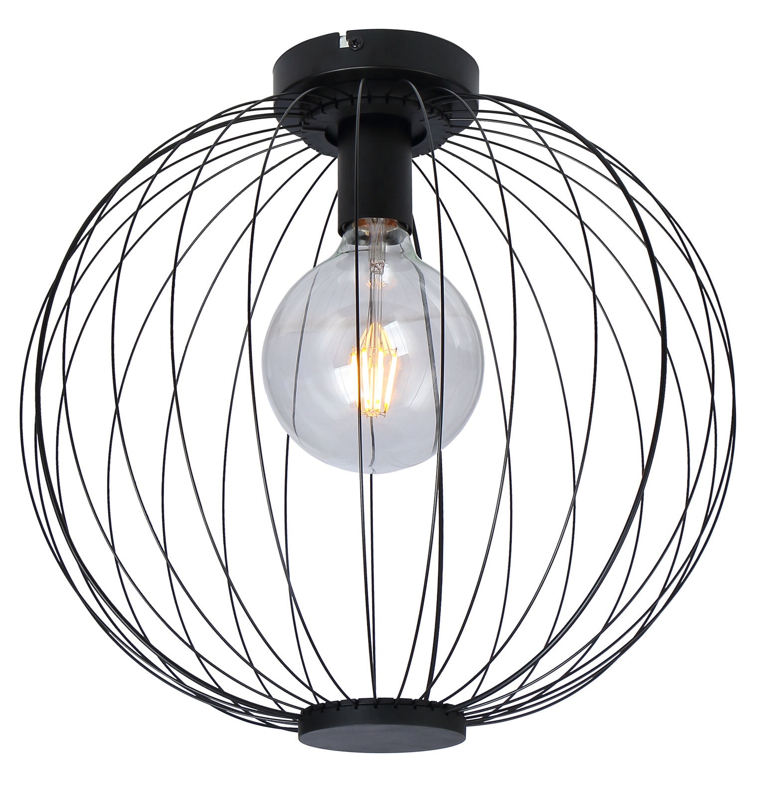 ROZA Deckenlampe schwarz 14013D, D/H: ca. 40 / 37,5 cm, Metall