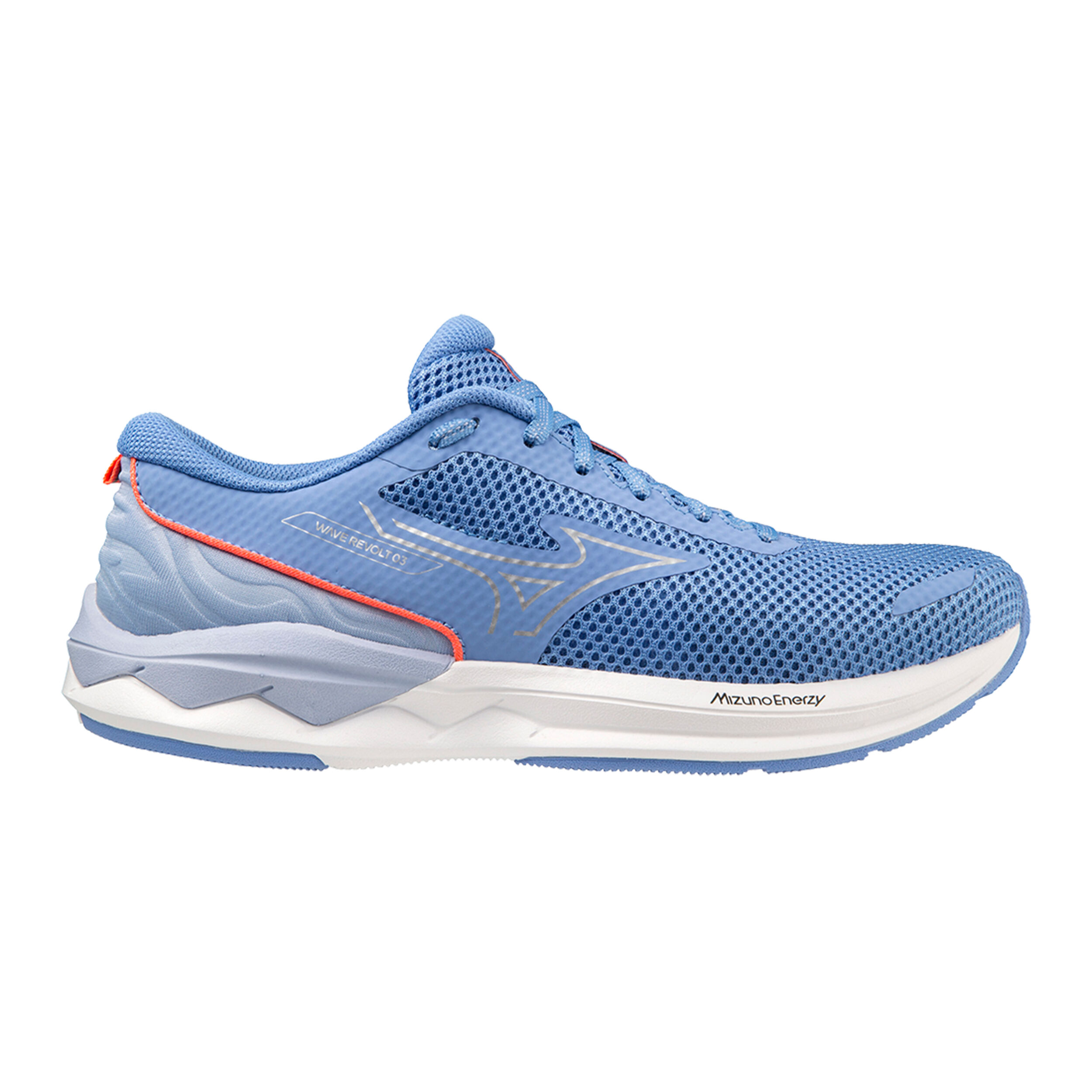 Mizuno Wave Revolt 3 Chaussure De Running Sans Stabilisateurs Femmes - Bleu Clair , Rouge