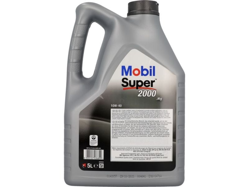 Mobil Motorenöl Super 2000 X1 10W-40, 5 l Motorenöl für Otto- und Dieselmotoren