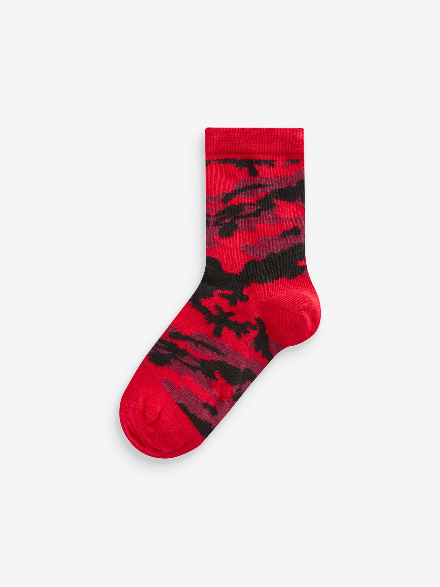 Felgekleurd met camouflageprint - Set van 7 paar rijke sokken