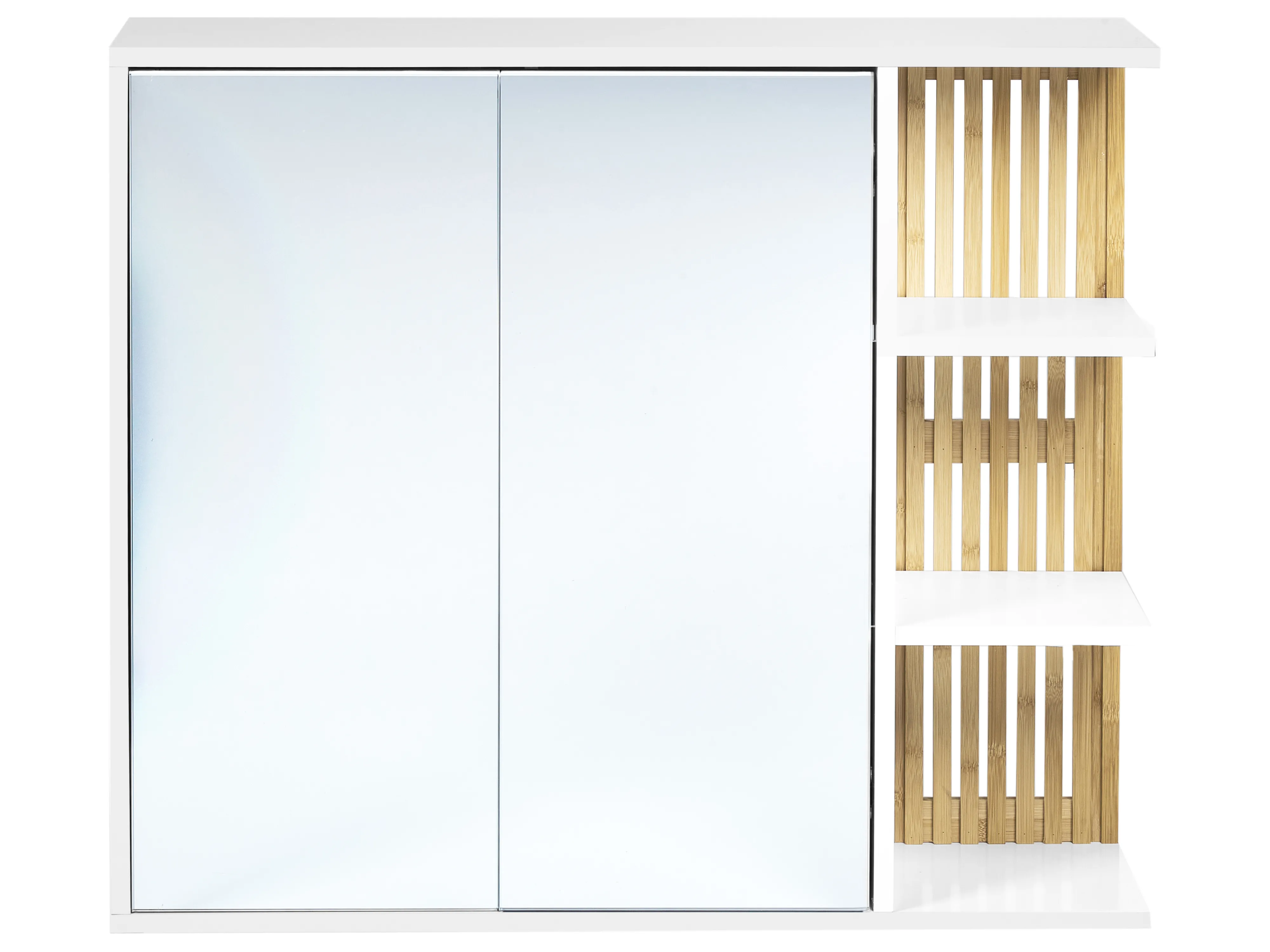 Badkamer wandkast met spiegel NUBES 80 cm 70 cm Wit