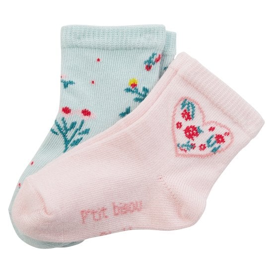 Chaussette Jardin Extraordinaire   Rose / Bleu        17/18   de               P'tit bisou