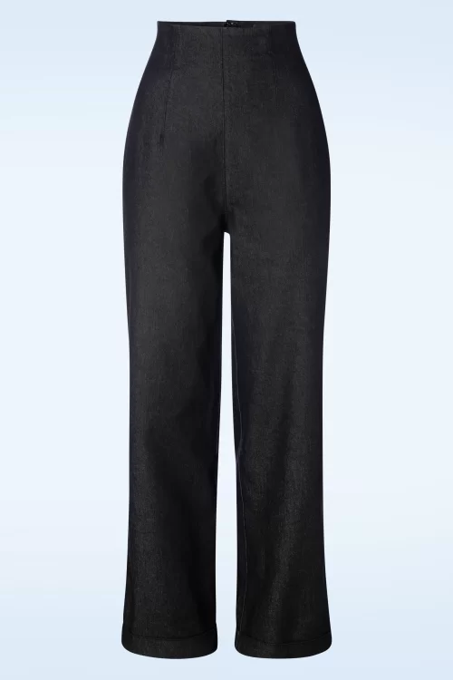 Collectif Clothing Kiki-Lea high waisted jeans in zwart