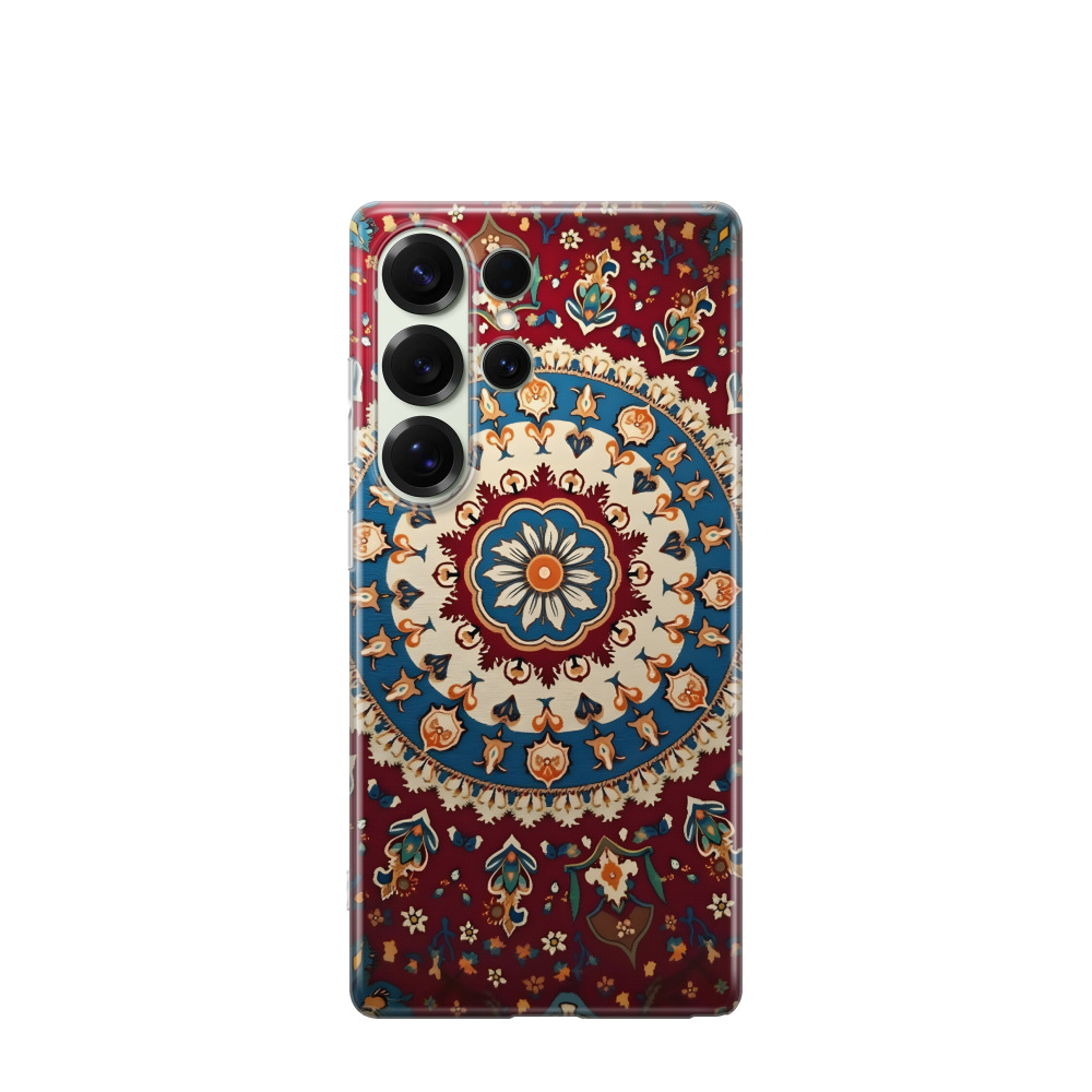 Samsung Galaxy S25 Ultra Gummi Hülle Persisches Palastornament - Rot