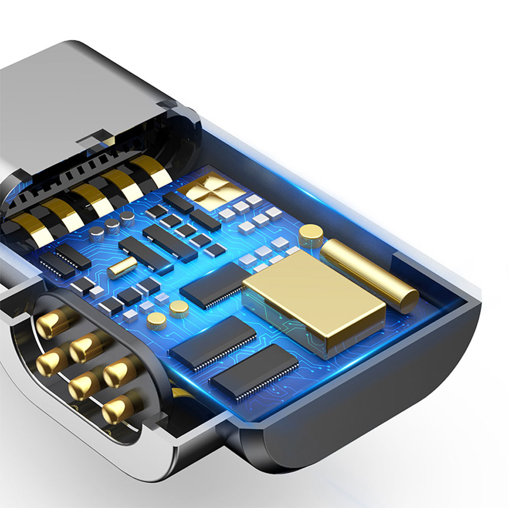 USB C Magnet Ladeadapter für Smartphone / MacBook Pro / Laptop - Silber