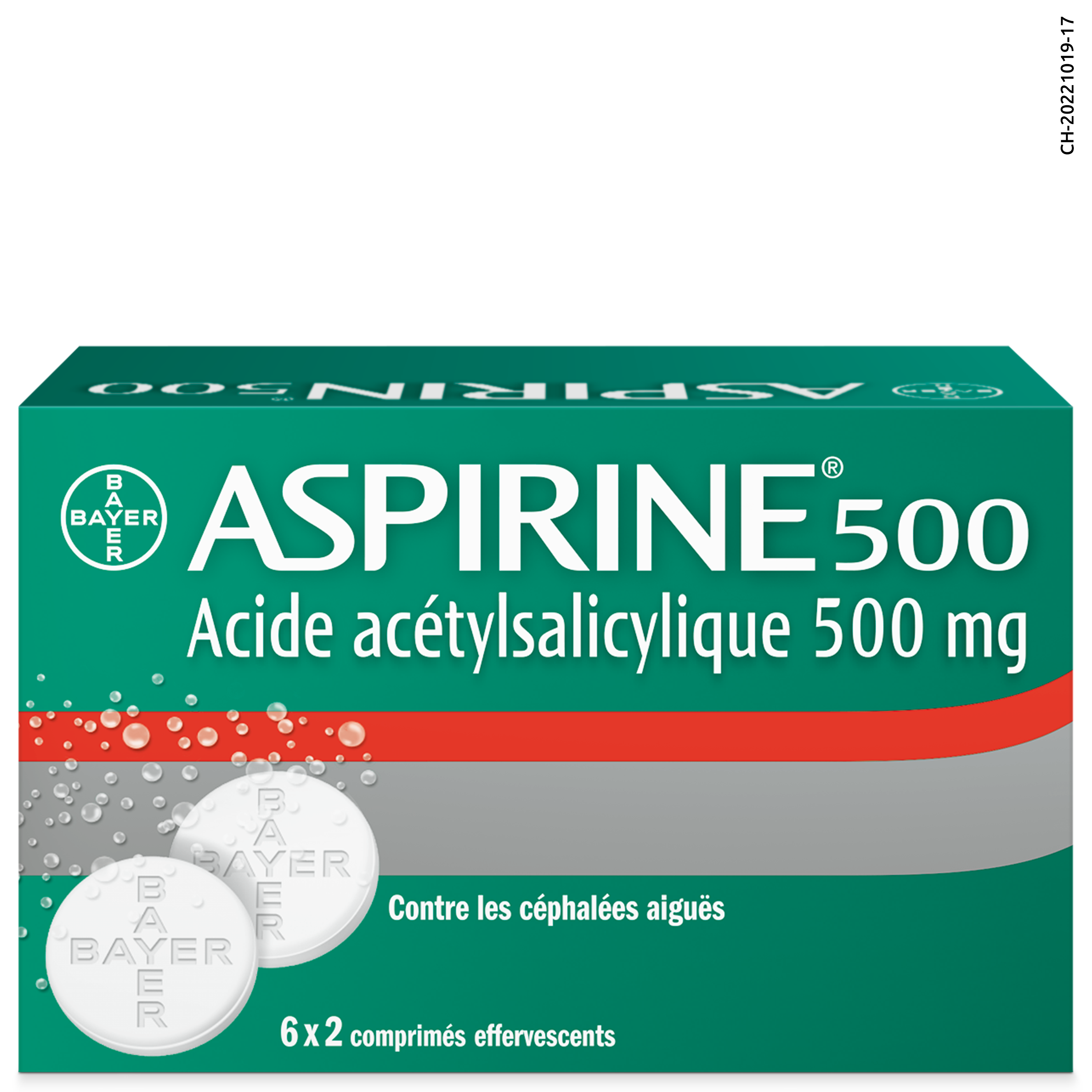 ASPIRINE Brausetabl 500 mg Btl 2 Stk<br>6 × 2 Stück, Beutel, Brausetablette