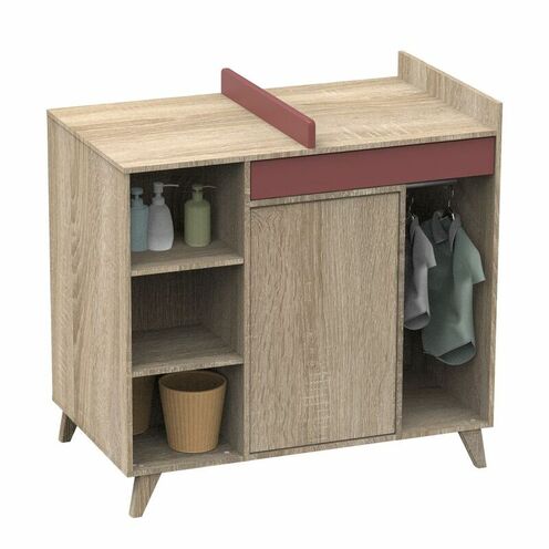 Chambre DUO Lit 70x140 Commode NOVA Rose - SAUTHON