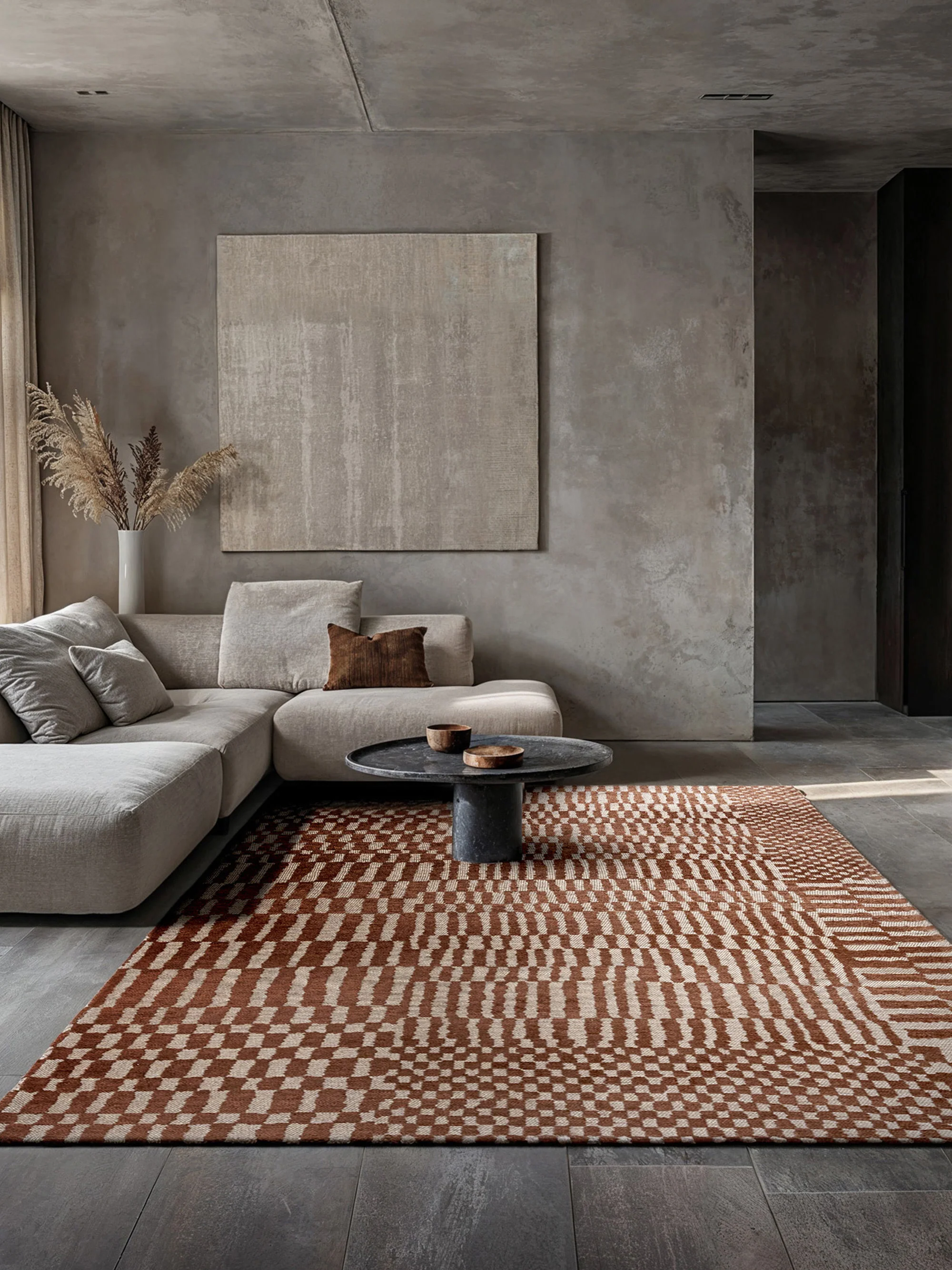 Wasbaar jacquard in- & outdoor vloerkleed Berber
