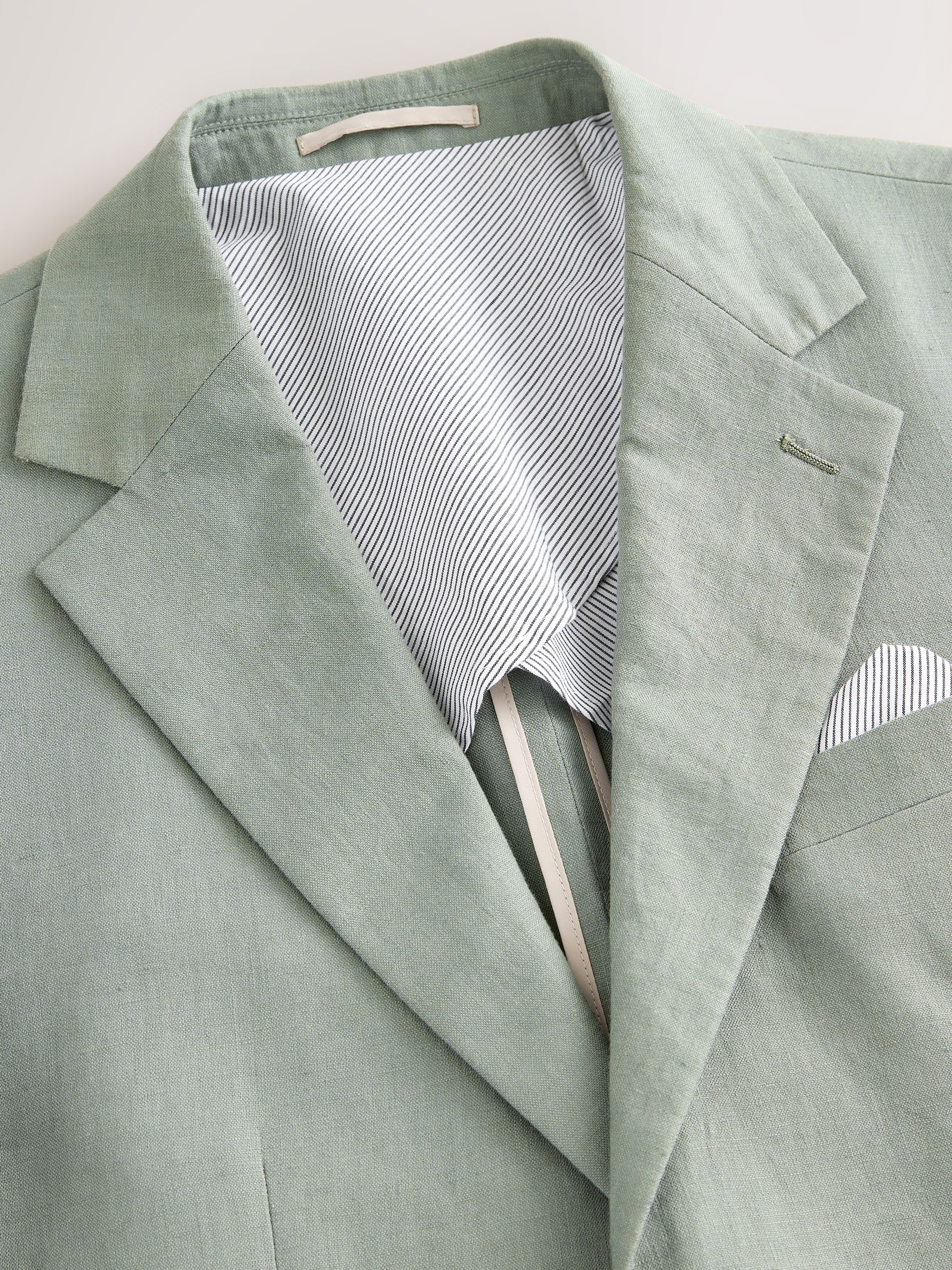 Groen - Slim-fit linnen kostuum: jasje