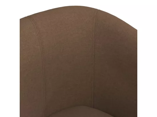 Fauteuil cabriolet avec repose-pied marron tissu