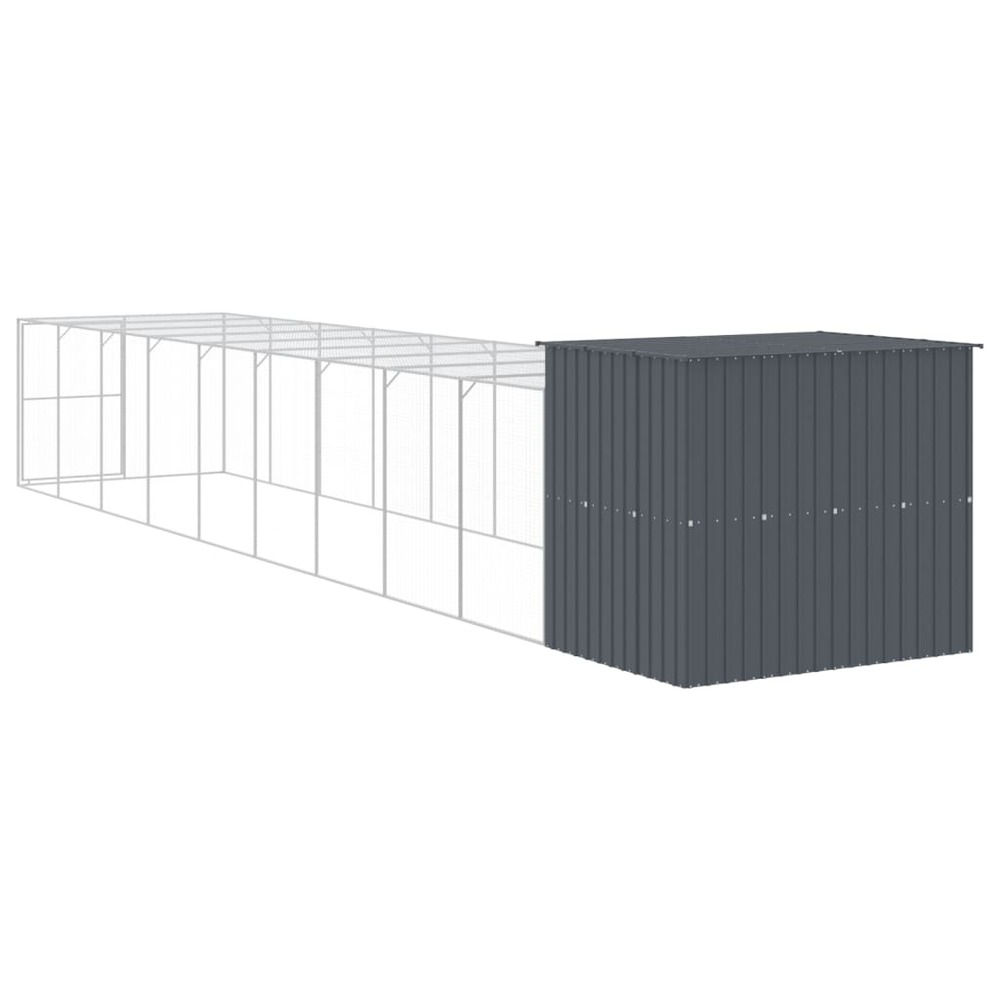 Niche pour chien avec cour anthracite 214x1069x181 cm