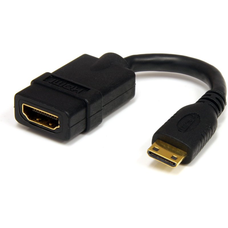 StarTech.com Adaptateur Mini HDMI vers HDMI 12,7cm - Convertisseur HDMI Haute Débit 4K - Adaptateur HDMI 4K 30Hz Ultra HD - HDMI 1.4 - Connecteurs Plaqués Or - Mini HDMI UHD 4K - Noir
