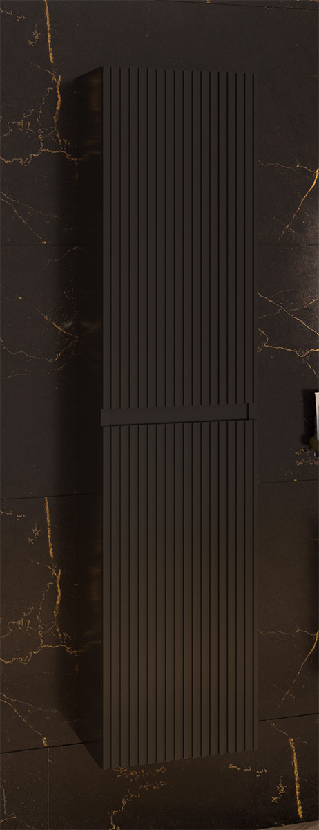 Fontana Versus kolomkast met ribbelfront 160x35x35cm zwart mat