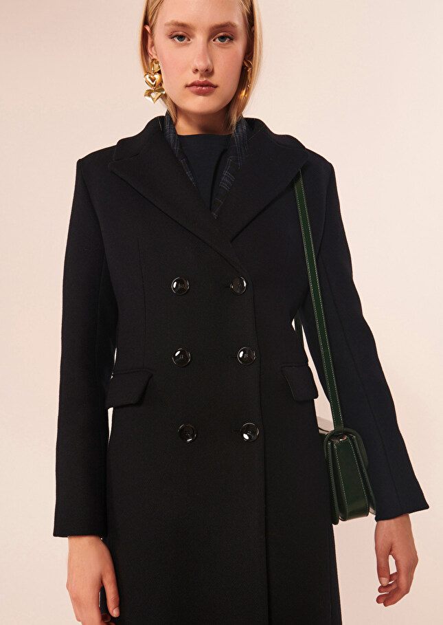 Manteau Marziableu nuit en drap caban