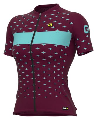 Maillot Manches Courtes Femme Alé Stars Bordeaux/Turquoise