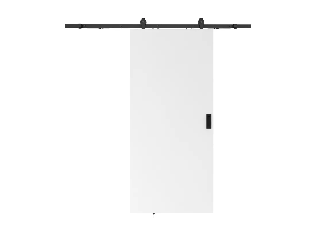 Porte coulissante avec système en applique - H205 x L83 cm - MDF + PVC Blanc - VARIN II