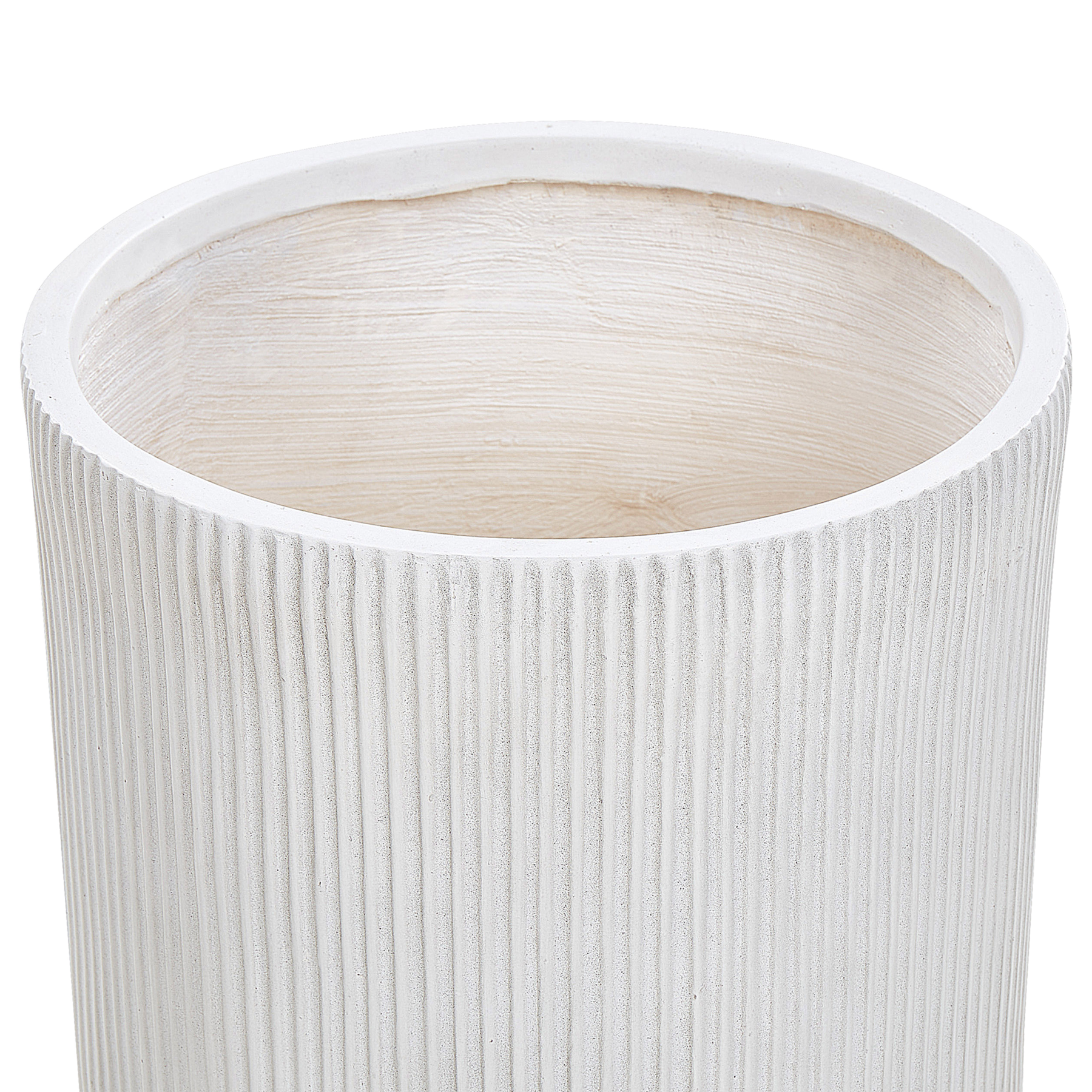 Beliani-OREOI-Bloempot-Gebroken wit-37 x 37 x 37 cm-Kleivezel