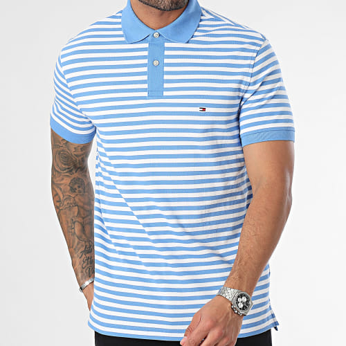 Polo Manches Courtes A Rayures Regular 1985 7770 Bleu Blanc