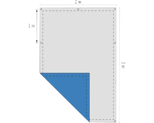 Geweven zeildoek, universeel zeildoek, 140 g/m², zilverblauw, 2 x 3 m