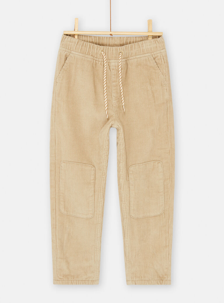 Pantalon beige en velours côtelé