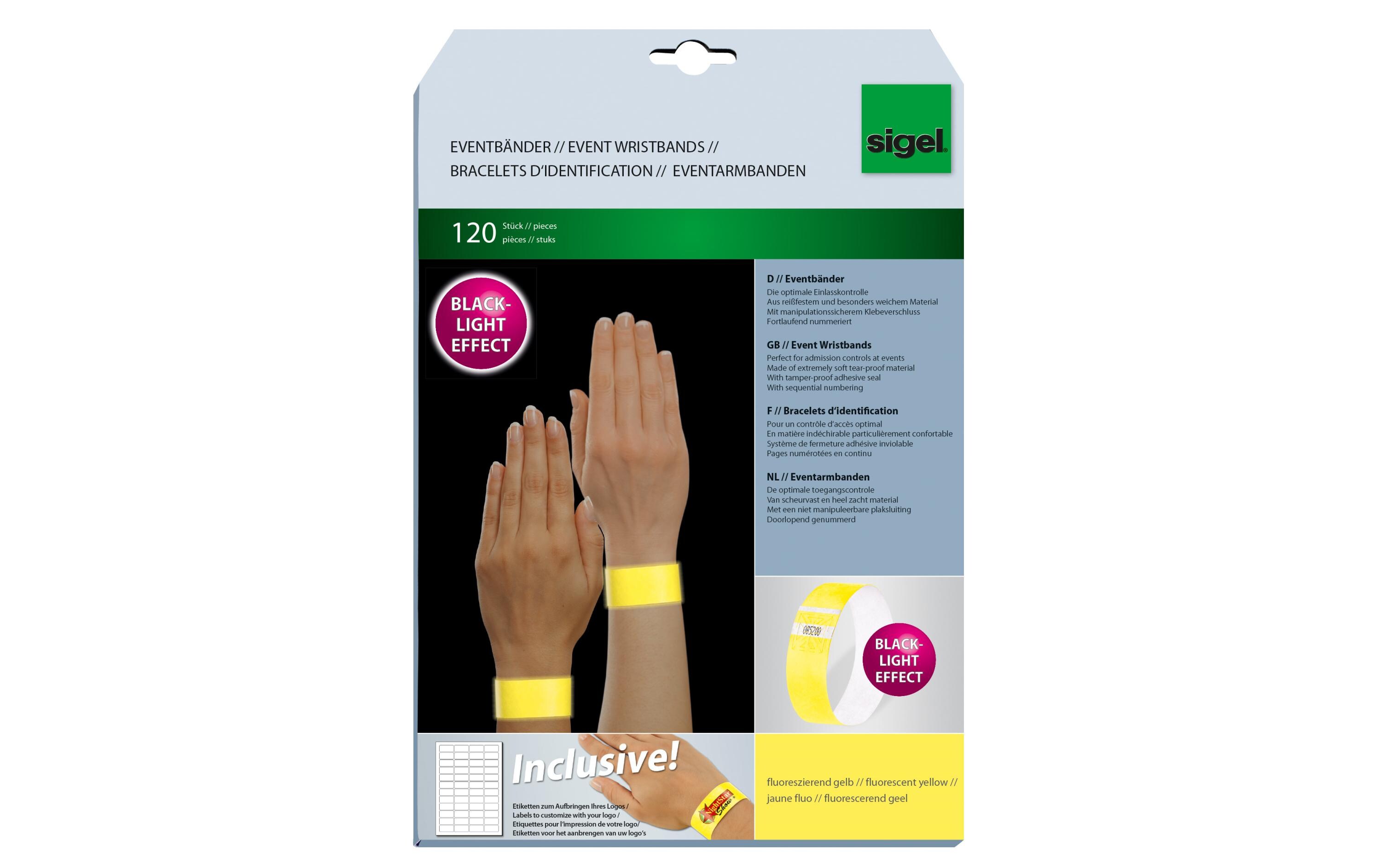 Eventbänder 25.5 x 2.5 mm GelbEventbänder für Konzerte, Firmenanlässe, geschlossene Gesellschaften, etc.